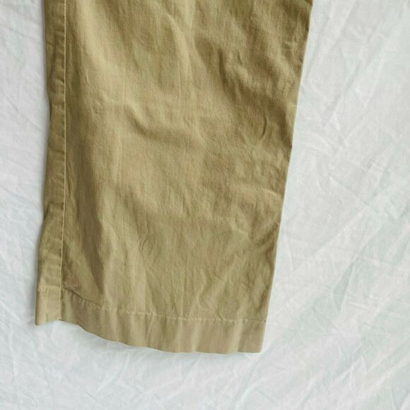 Theory Wide Leg Pants Khaki Mid Rise Stretch Lightweight Neutral Office Size 4 - Picture 4 of 10